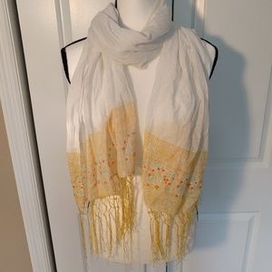 3 for $12 Sale! Yellow and White Floral Scarf